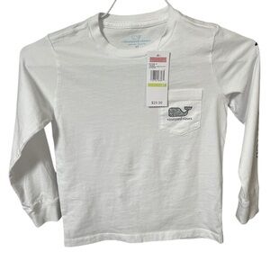 NWT Vineyard Vines Kids White Long Sleeve Tee with Pocket